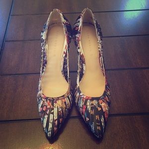 ZARA  multi- colors flora pumps 👠